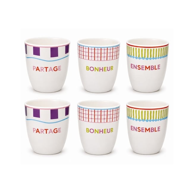 Lot de 6 gobelets, RELAX SUNSET Couleur multicolore <span itemprop=