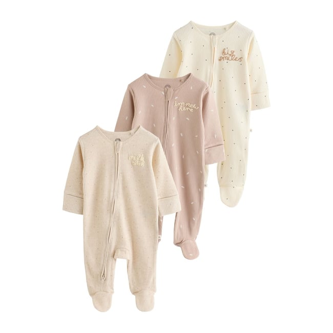 Dors-bien à zip double sens bébé, lot de 3 neutral milk club <span itemprop=