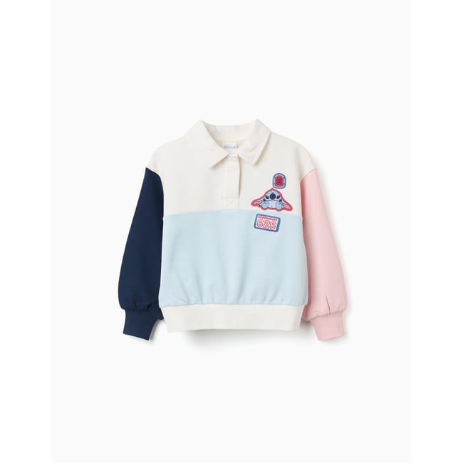 Sweat en coton avec imprimés Stitch bleu clair <span itemprop=
