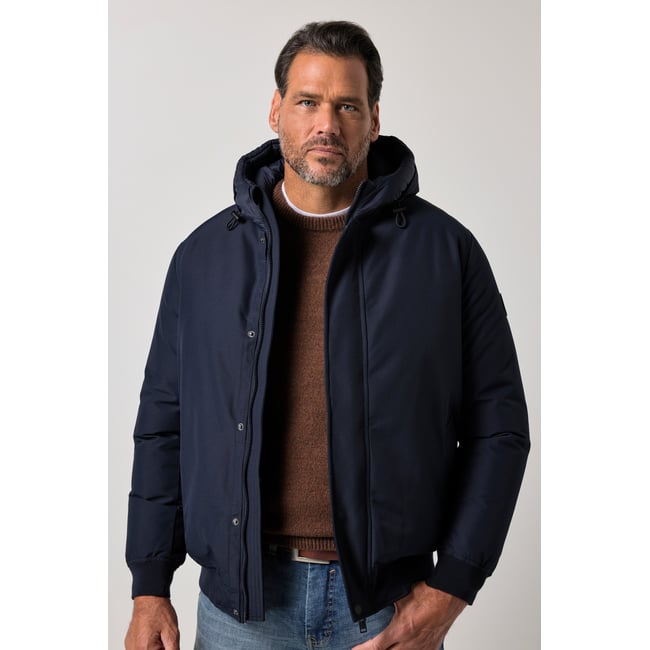 Veste, capuche, doublure chaude bleu marine <span itemprop=