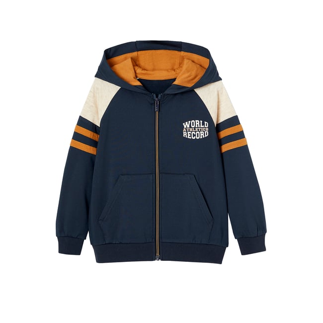 Sweat zippé à capuche sport manches raglan - VERTBAUDET