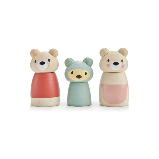 Figurines Famille d'ours bleu, rouge, beige <span itemprop=
