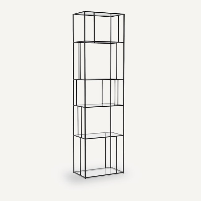 Parallel Metal & Glass Bookcase black/glass AM.PM