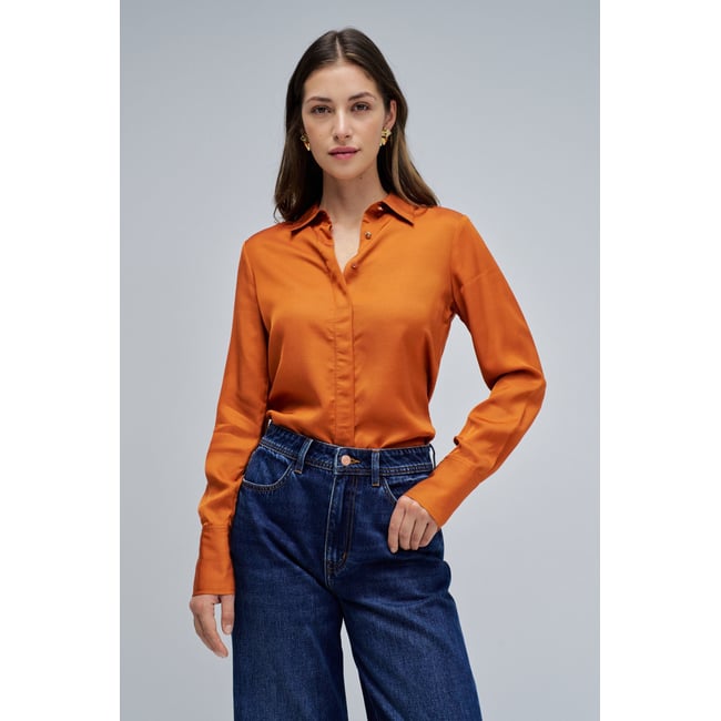 CHEMISE BASIQUE orange <span itemprop=