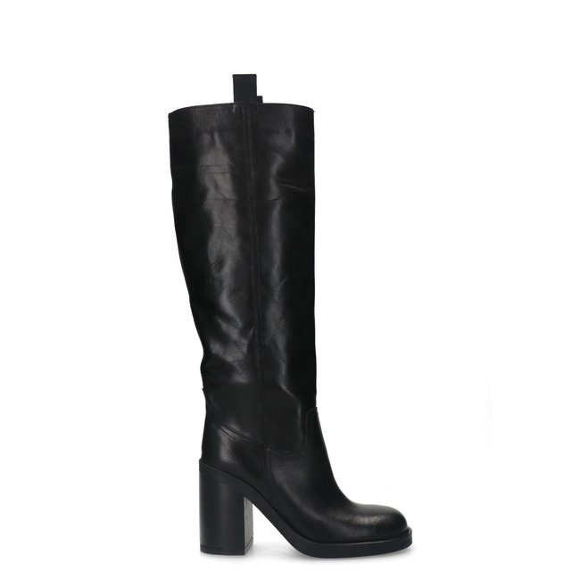 Bottes hautes en cuir avec talon cubain - SACHA