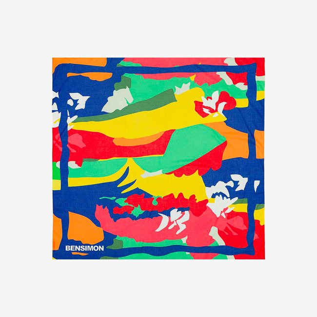 Foulard Carre Multicolore en coton HE'E NALU multicolore <span itemprop=