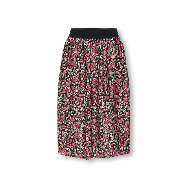 Falda larga de flores negro/estampado floral <span itemprop=