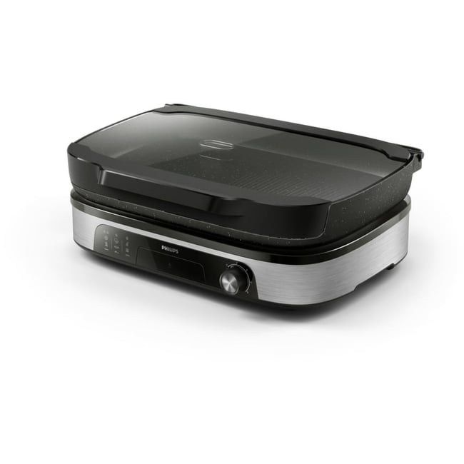 Plancha électrique HD6212/90  couvercle verre à poser, 50x25 cm - PHILIPS