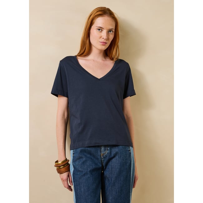 T-shirt oversize manches courtes en coton biologique stormy <span itemprop=