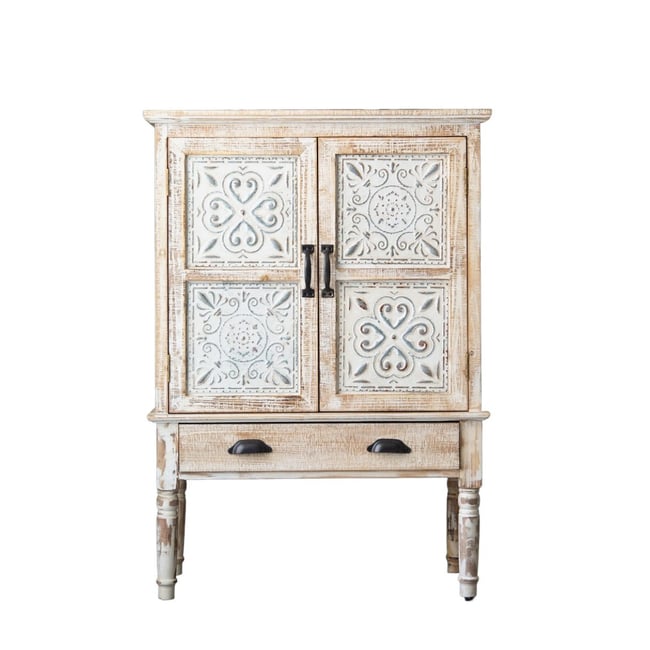 Buffet en bois patiné - OSCAR Couleur blanc <span itemprop=