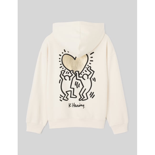 Sweat licence keith haring blanc cassé <span itemprop=