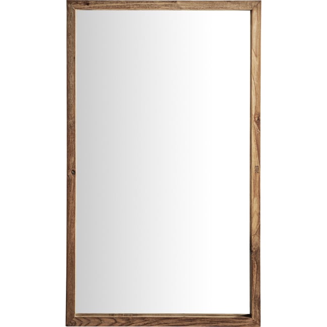 Miroir rustique en bois de teck Couleur brun clair et miroir <span itemprop=
