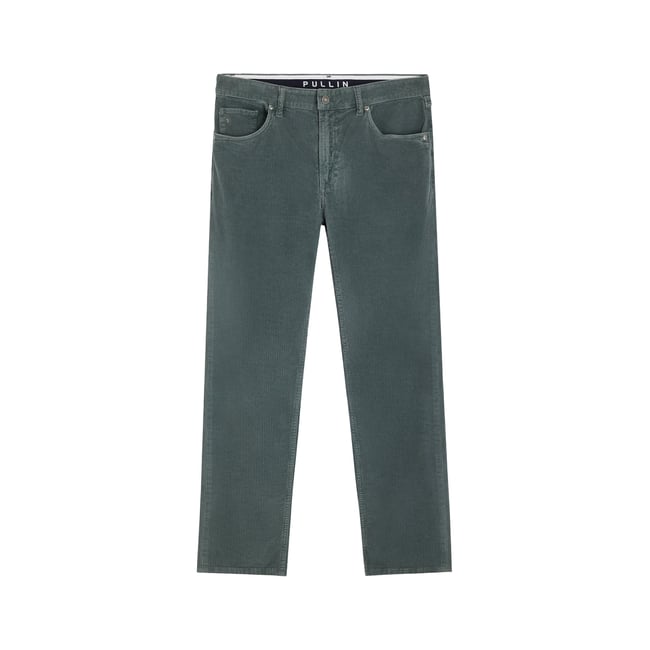 PANTALON REGULAR VELOURS ROY50 bleu canard <span itemprop=