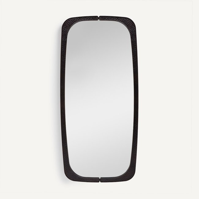 Miroir rectangulaire gougé H170 cm Kuchim Couleur café grillé <span itemprop=