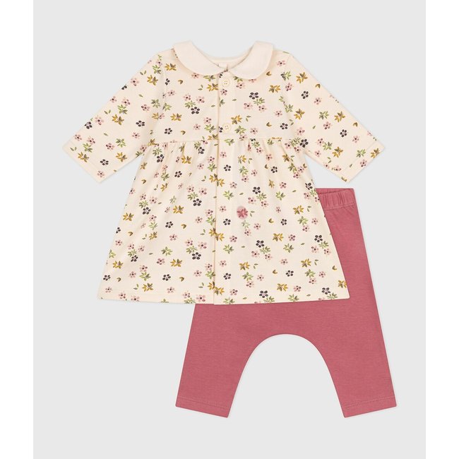 Lot de 2 ensemble bébé imprimé 3 mois-18 mois imprimé + rose <span itemprop=