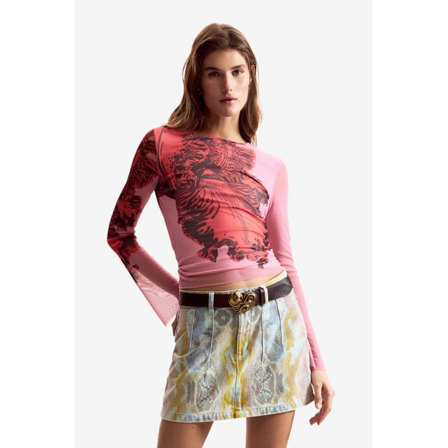 T-shirt conçue par mr. christian lacroix rouge <span itemprop=
