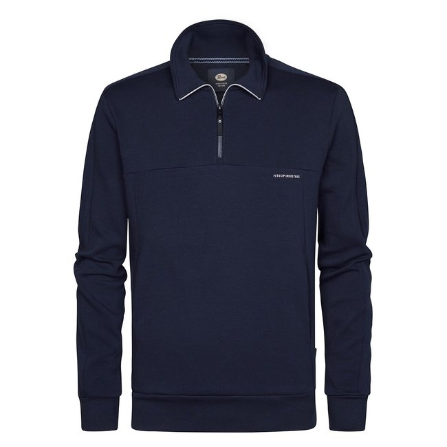 Felpa con mezza zip blu marino PETROL INDUSTRIES