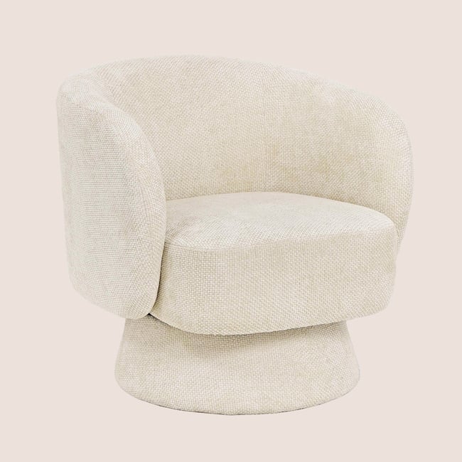 Fauteuil pivotant avec pied central en tissu - JULIO - HELLIN, DEPUIS 1862