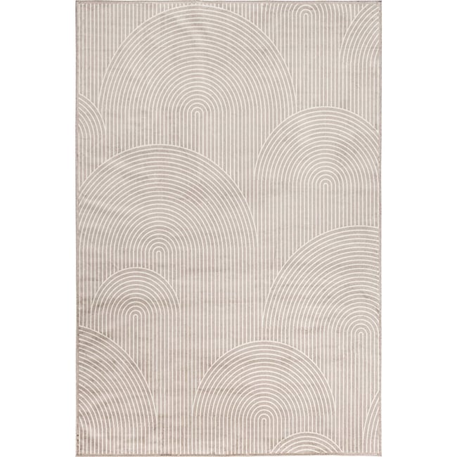 Tapis classique en viscose et polyester Couleur beige doux naturel <span itemprop=