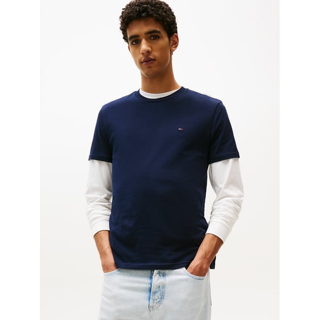 Lot de 2 T-shirts slim  bleu marine + écru <span itemprop=