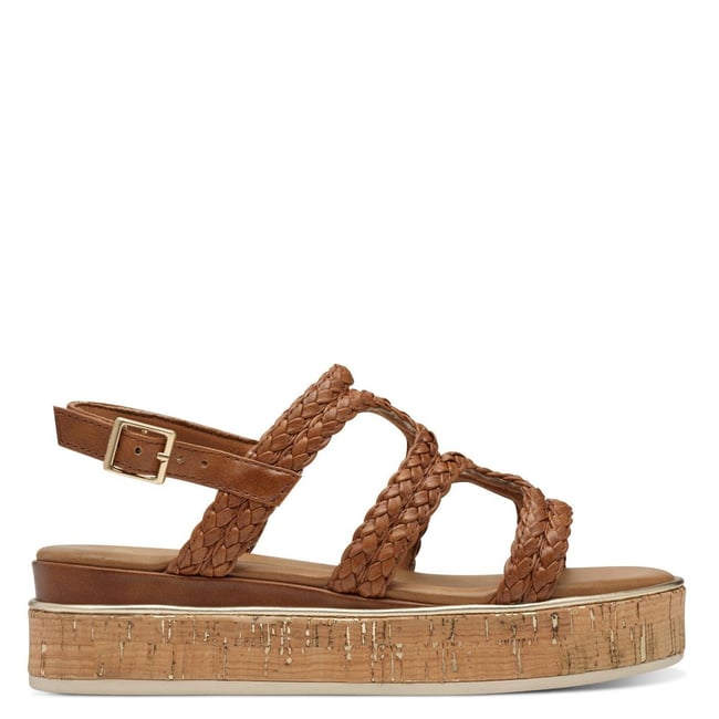 Sandale en boucle marron cognac <span itemprop=