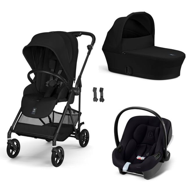 Pack poussette trio Melio 6 + siège auto Aton B2 i-Size + nacelle noir magic black <span itemprop=