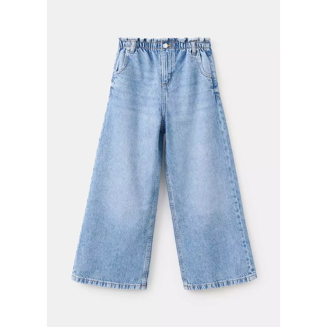 Jean wideleg taille élastique bleu moyen <span itemprop=