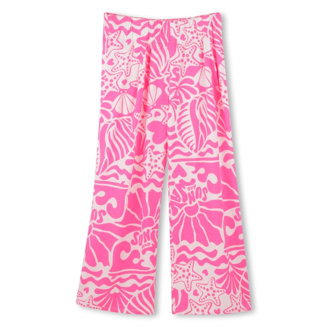 Pantalon large imprimé storm pink <span itemprop=