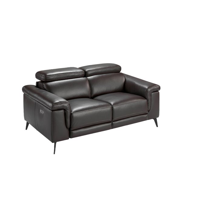 Canapé en cuir avec relax Couleur chocolat noir <span itemprop=