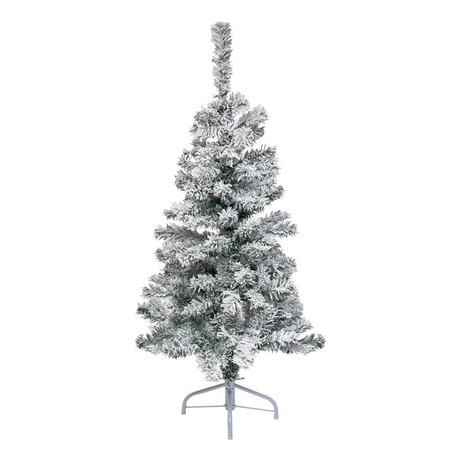 Sapin de Noël artificiel floqué 120 cm Couleur blanc <span itemprop=