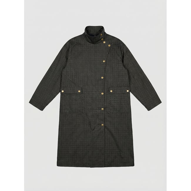 Manteau long à carreaux, VEEOER noir <span itemprop=