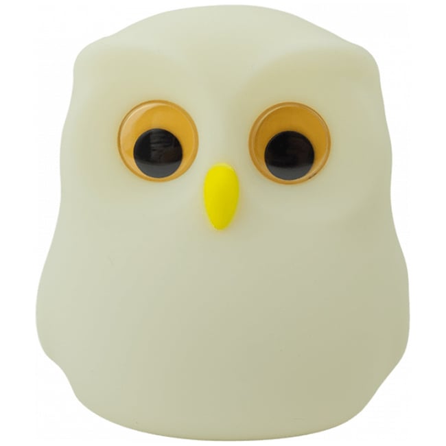 Veilleuse rechargeable Hibou blanc, jaune, noir <span itemprop=