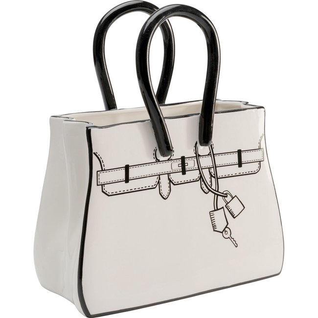 Vase sac à main, FAVOLA Couleur noir et blanc <span itemprop=