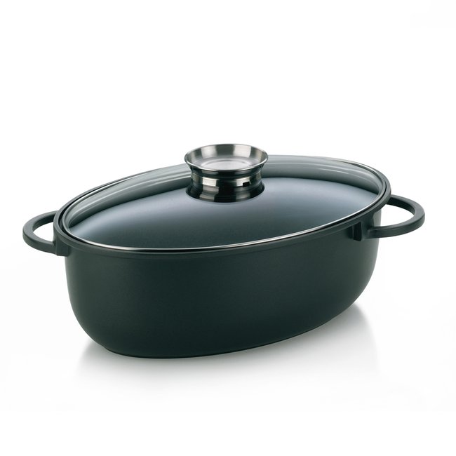 Cocotte à braiser ovale 8L  -KERROS noir <span itemprop=
