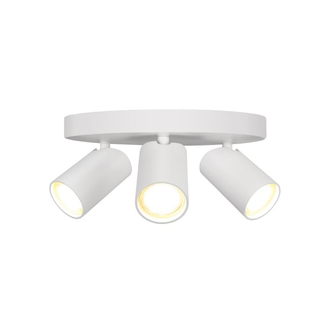 Plafonnier 3 Spots Métal Blanc Sally Couleur blanc <span itemprop=