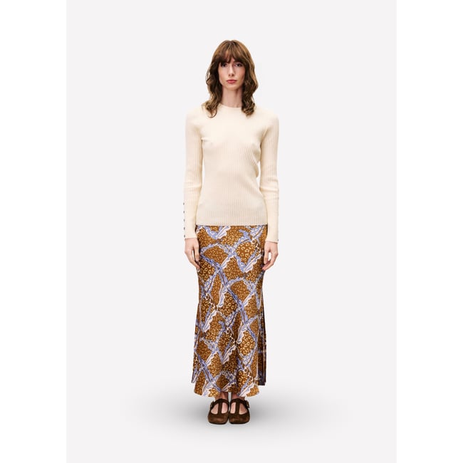 Jupe  GIONO leo marron ocre <span itemprop=
