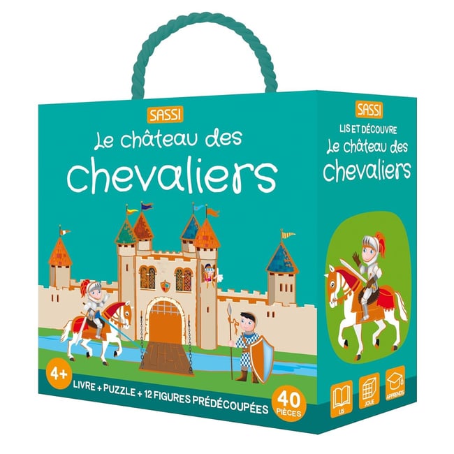Livre et puzzle Les chevaliers turquoise <span itemprop=