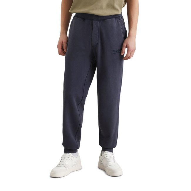 Pantalon sweat relaxed en coton bio bleu <span itemprop=