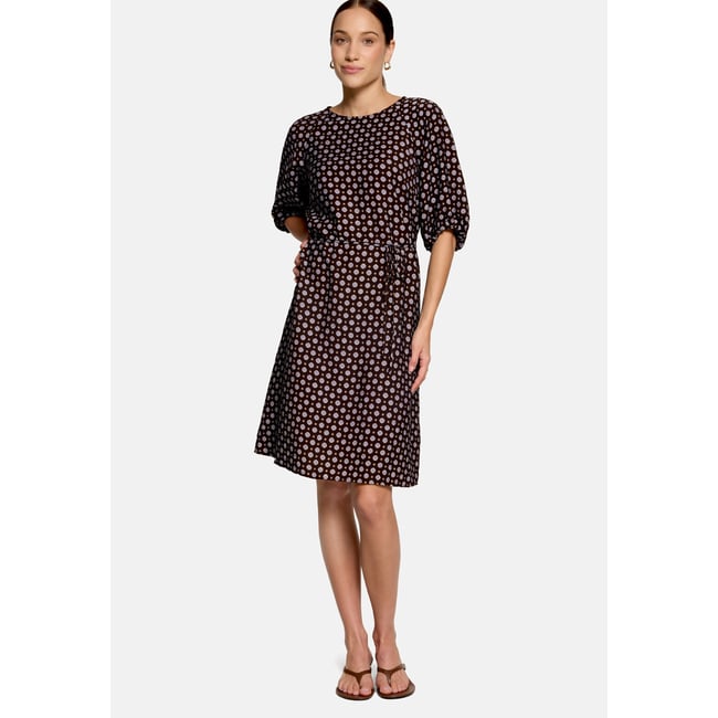 Robe casual à ceinture à nouer brown/blue <span itemprop=