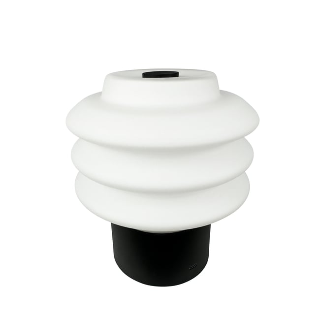 Lampe à poser LED verre opale DIVA Couleur noir <span itemprop=