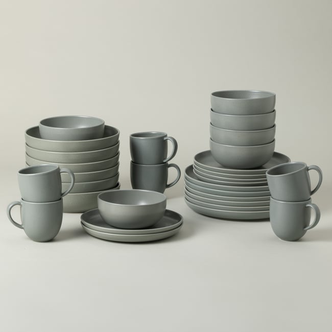Set Table 30 Pièces avec Tasse Pacifica by Casafina Couleur artichoke <span itemprop=