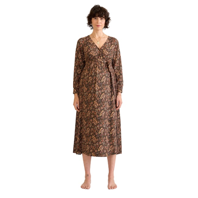 Robe de grossesse manches longues noir <span itemprop=