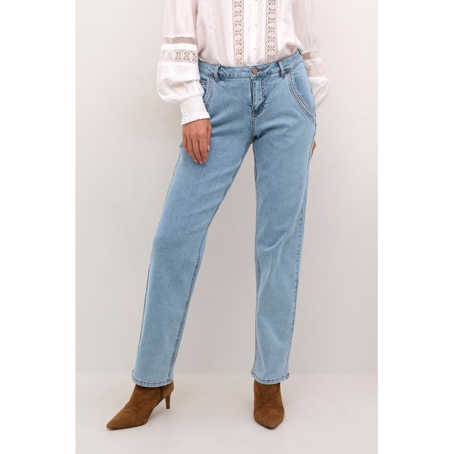 Jeans coupe galbée bleu miami light blue denim <span itemprop=