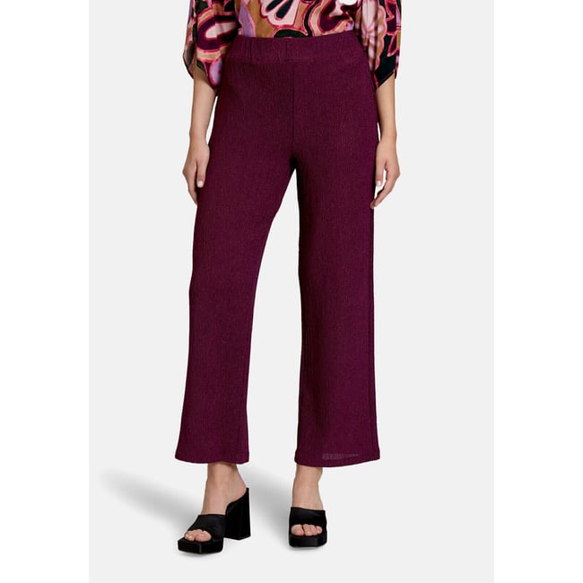 Pantalon casual à jambes larges dark aubergine <span itemprop=
