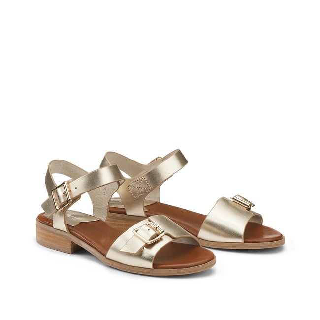Bucidi Leather Sandals, gold-coloured, KICKERS