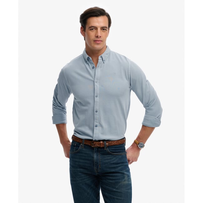Chemise Piqué Vintage Destroy Manches Longues - SUPERDRY
