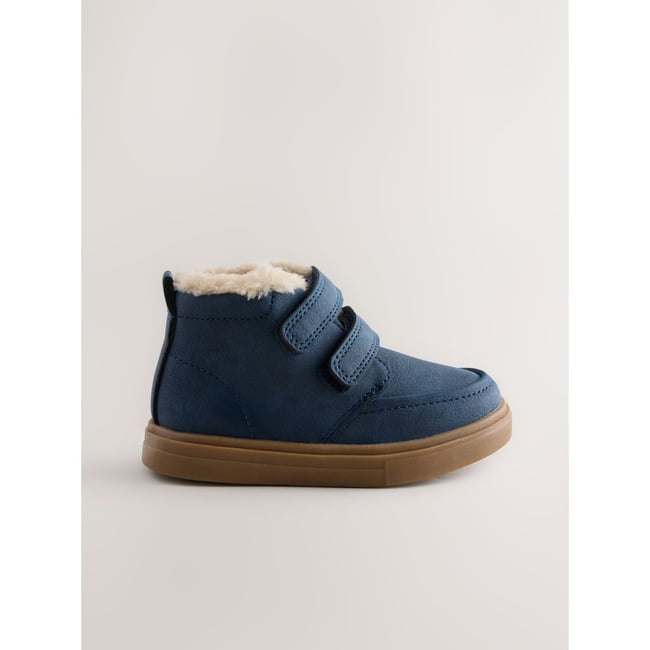 Bottes zippées et doublées bleu marine <span itemprop=
