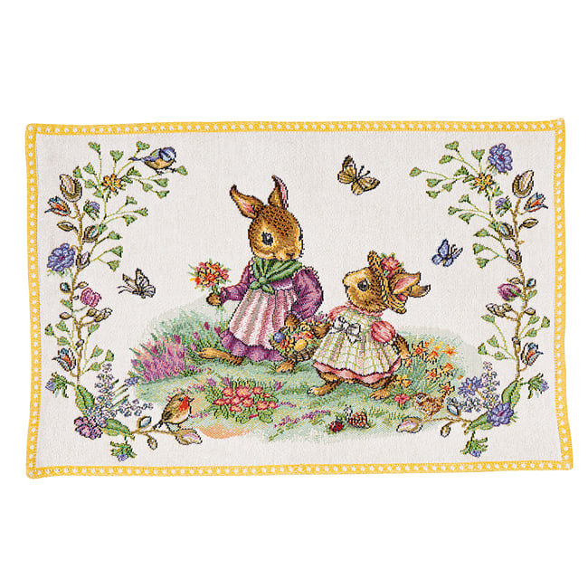 Set De Table Champ De Fleurs SPRING FANTASY vert <span itemprop=