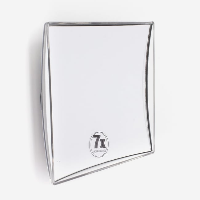 Miroir grossissant mural à ventouse Couleur incolore <span itemprop=