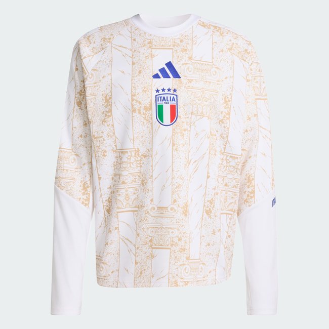 Haut d’échauffement pré-match domicile Italie 26 white / hazy beige <span itemprop=